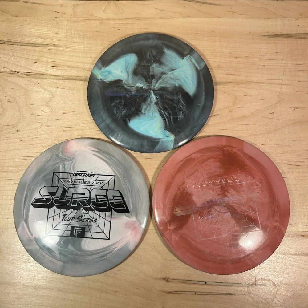 Discraft ESP 2022 Chandler Fry Pink Tour Series Surge 173g Lot of 3 Disc Golf
